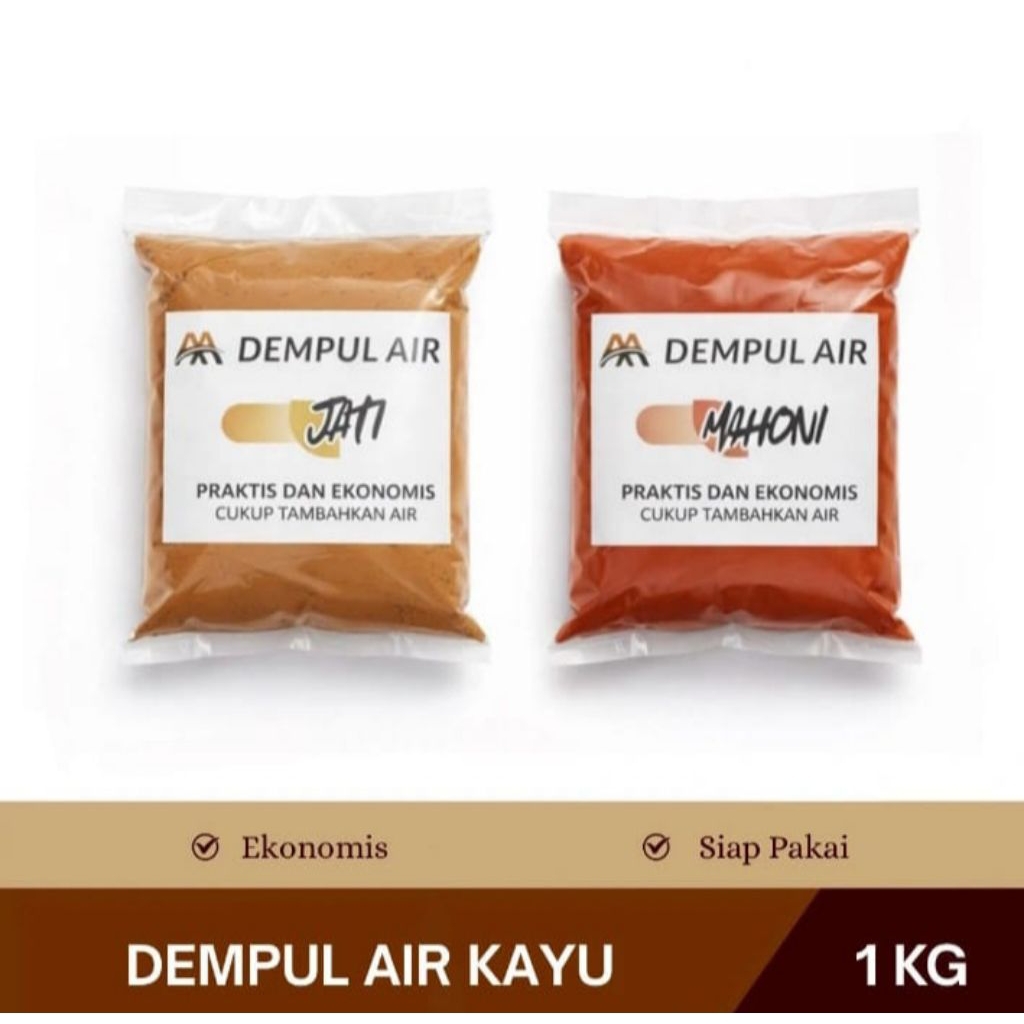 Dempul Air Kayu Jati & Mahoni 1 kg Water based (Penggunaan Pakai Air) Dempul Air T | Dempul Water ba