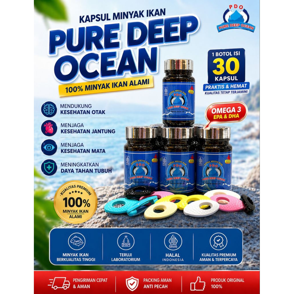ORIGINAL PDO 354 Minyak Ikan Omega 3 Kapsul -Isi 30 Kapsul