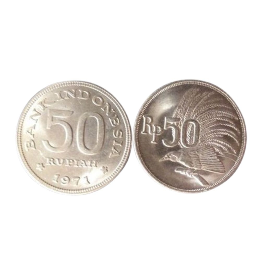 Koin Kuno Indonesia Rp50 Tahun 1971 Cendrawasih Asli