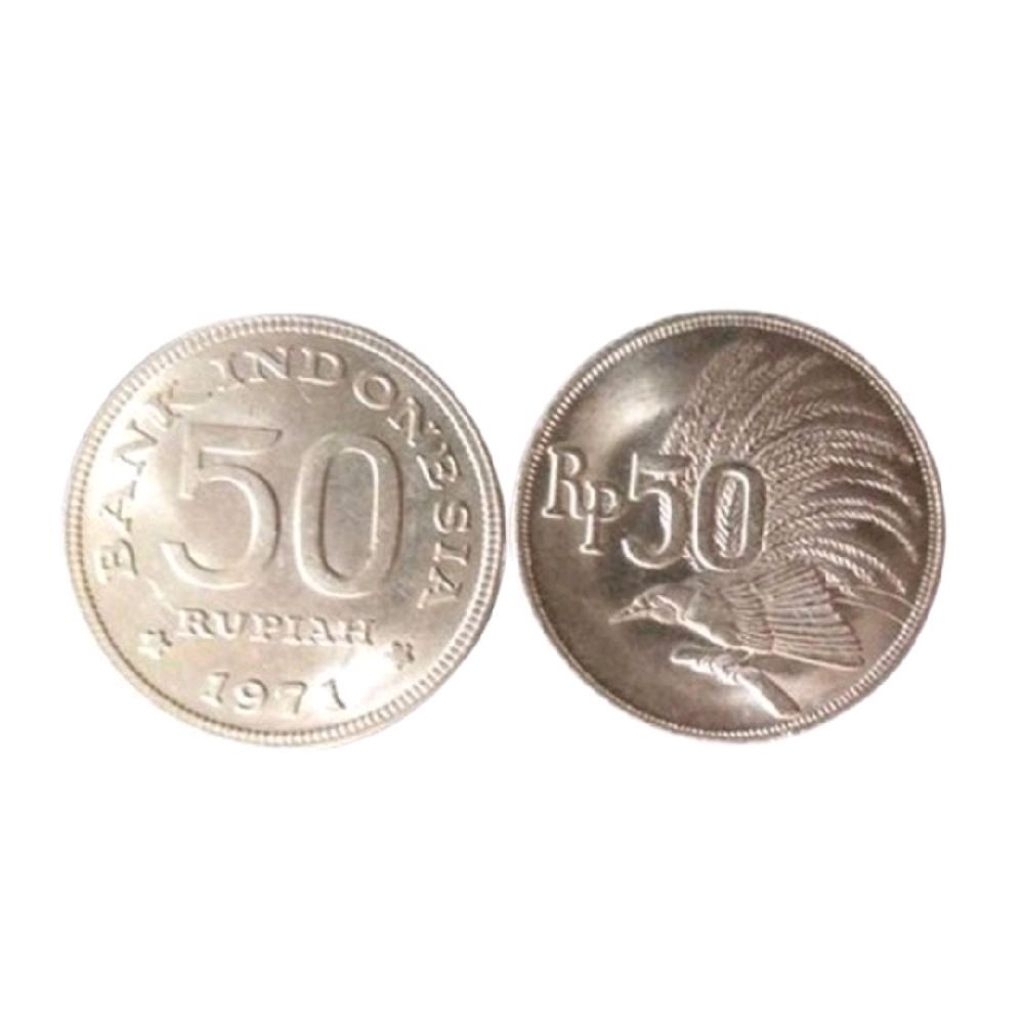 Koin Kuno Indonesia Rp50 Tahun 1971 Asli Cendrawasih