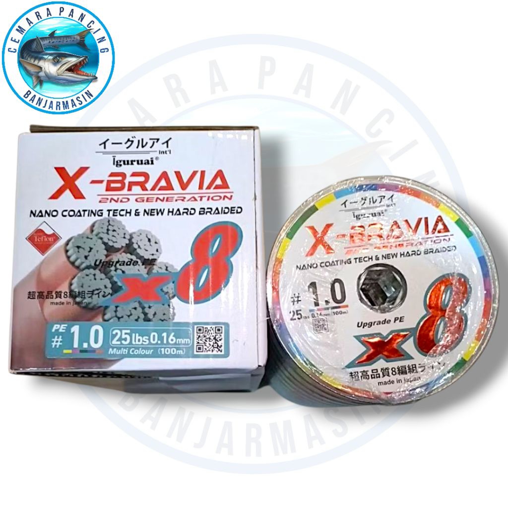 PE 1.0 Iguruai Xbravia X8 0,16mm/25Lbs 100 Meter