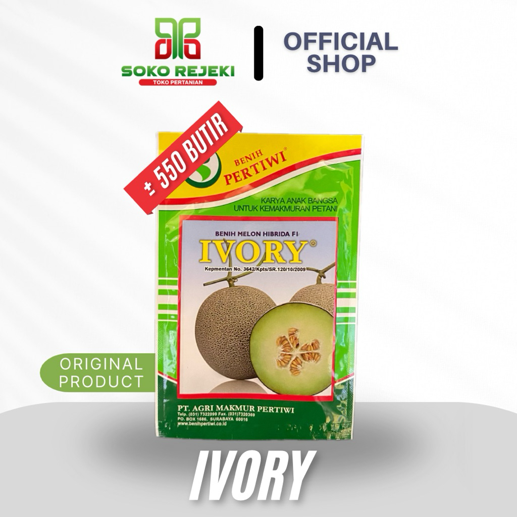 Benih Melon ivory Cap Pertiwi Original isi 550