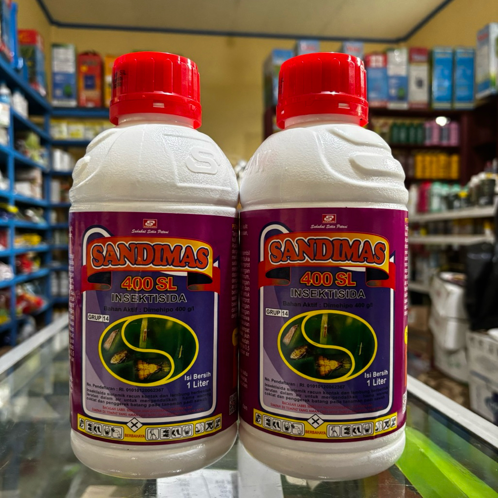 Insektisida SANDIMAS 400SL Kemasan 1 Liter - Sandimas Pembasmi Sundem atau Penggerak Batang Padi dan