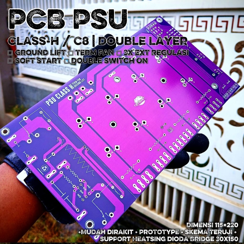 PCB PSU Class H High Presision | Double Layer | C-8 | Full Feature | Term Fan | 3x Regulasi