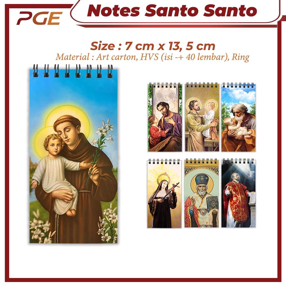PGE Notes Special Seri Santo Santa Buku Catatan Mini Souvenir Sekolah Minggu Yesus Maria Hadiah Kado