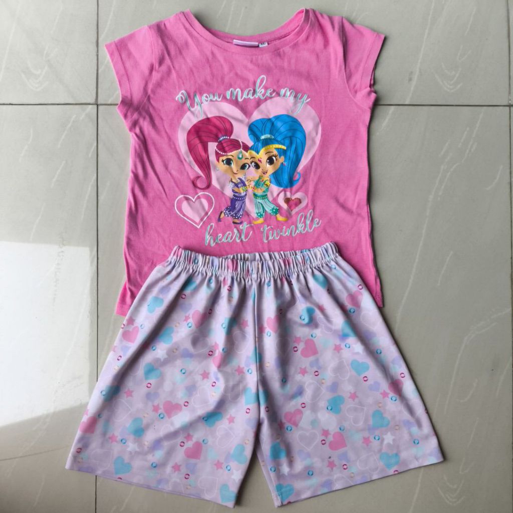 PRELOVED SETELAN ANAK PEREMPUAN PINK LOVE SHIMMER SHINE