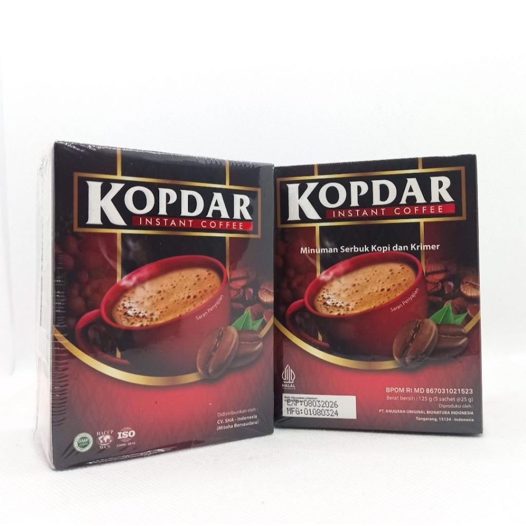 Kopi KOPDAR Instan Coffe 1 Box isi 5 Sachet Coffe Original