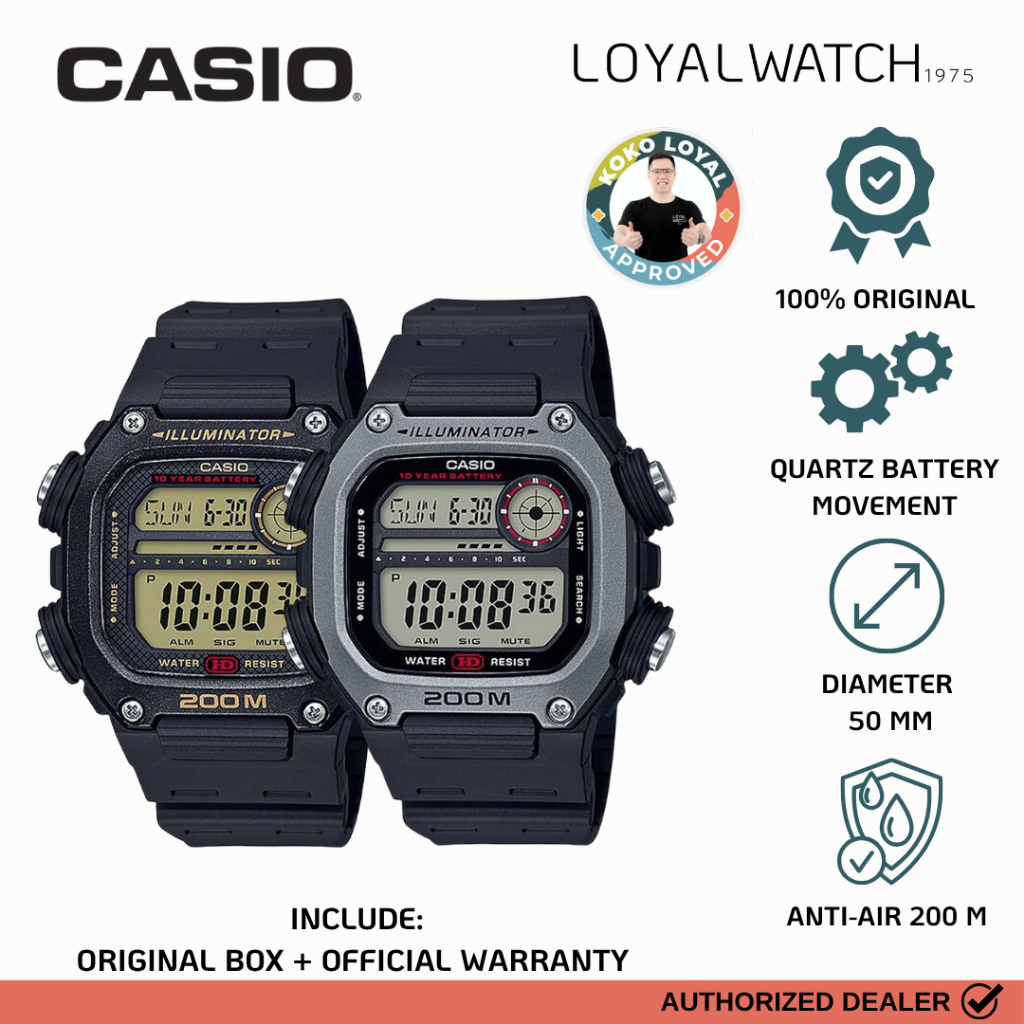 Jam Tangan Casio General Youth Pria DW-291H-9A DW-291H-1A Black Rubber Original Garansi Resmi