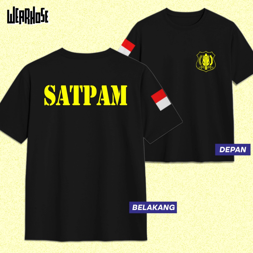 KAOS SATPAM SATUAN PENGAMANAN Penjaga Keamanan Kaos Dewasa Unisex Pria Wanita Wearhose