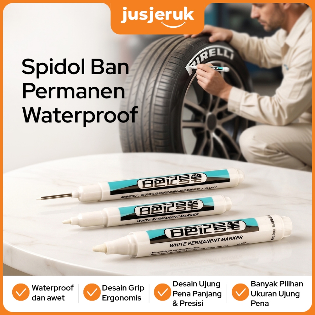 JFactory Spidol Ban Permanen Waterproof Quick Dry Oily Marker Mobil Spidol Ban Permanen Premium