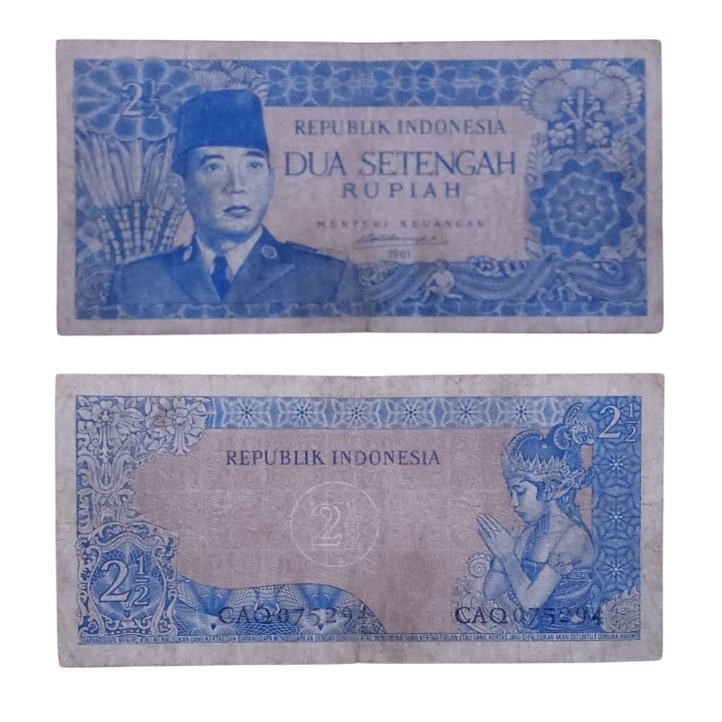 Uang Kuno 2 1/2 Rupiah Sukarno Borneo tahun 1961
