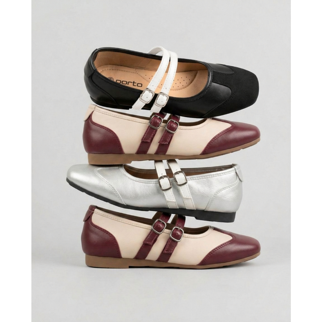 Porto Onny Sepatu Wanita Sneakers Double Strap Anti Slip Casual Nyaman Sepatu Wanita