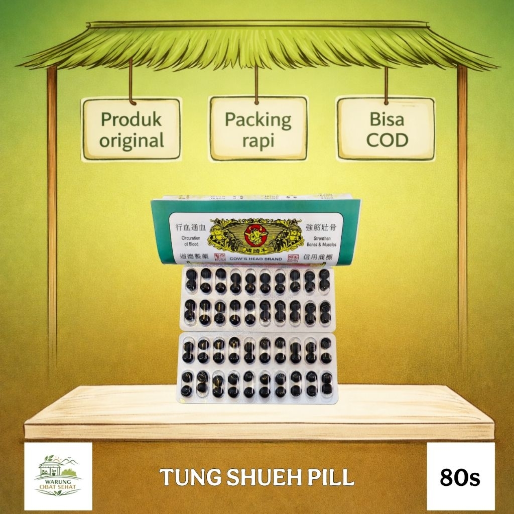 Tung Shueh Pill Cap Kepala Sapi Cows Head Brand Obat Herbal China Untuk Melancarkan Sirkulasi Darah 