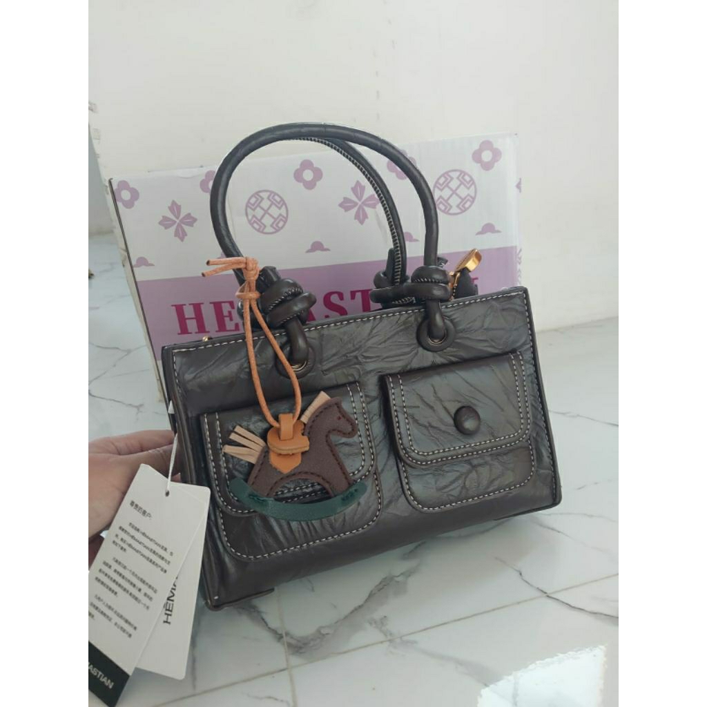 Tas Wanita Original Hemastian Warna Coffe Bahan Kulit Asli