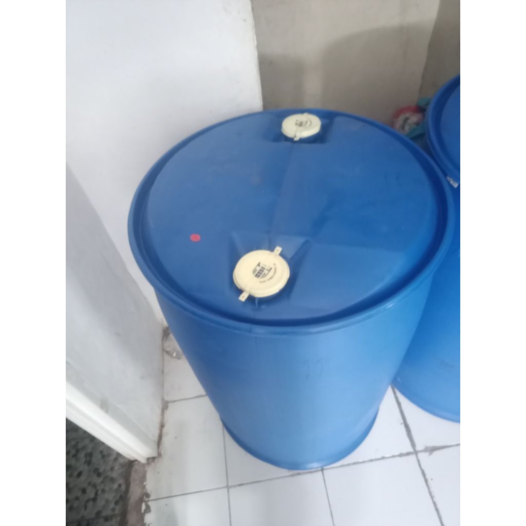 Drum plastik 200 liter HDPE biru 200L