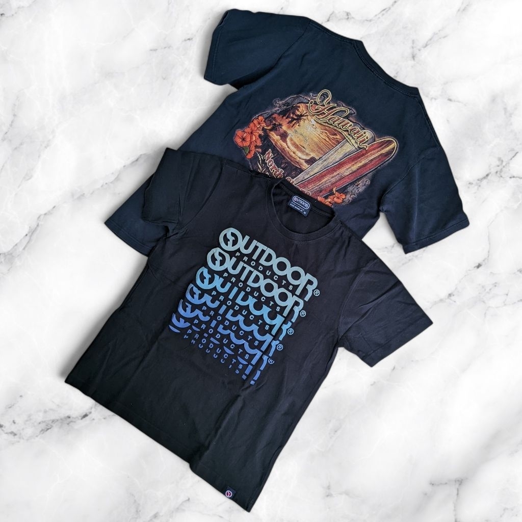 Paket Bundling Kaos Vintage Anvil Hawaii Art Build Up & Outdoor Products (Fit XS-S) Second