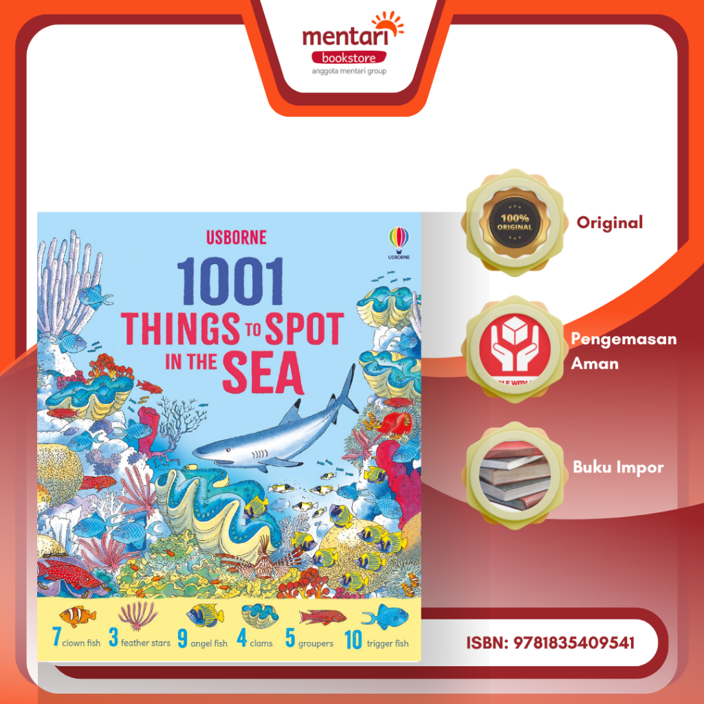 Mentari Bookstore - Usborne 1001 Things to Spot in the Sea | A Fun Picture Book to Find and Count Se