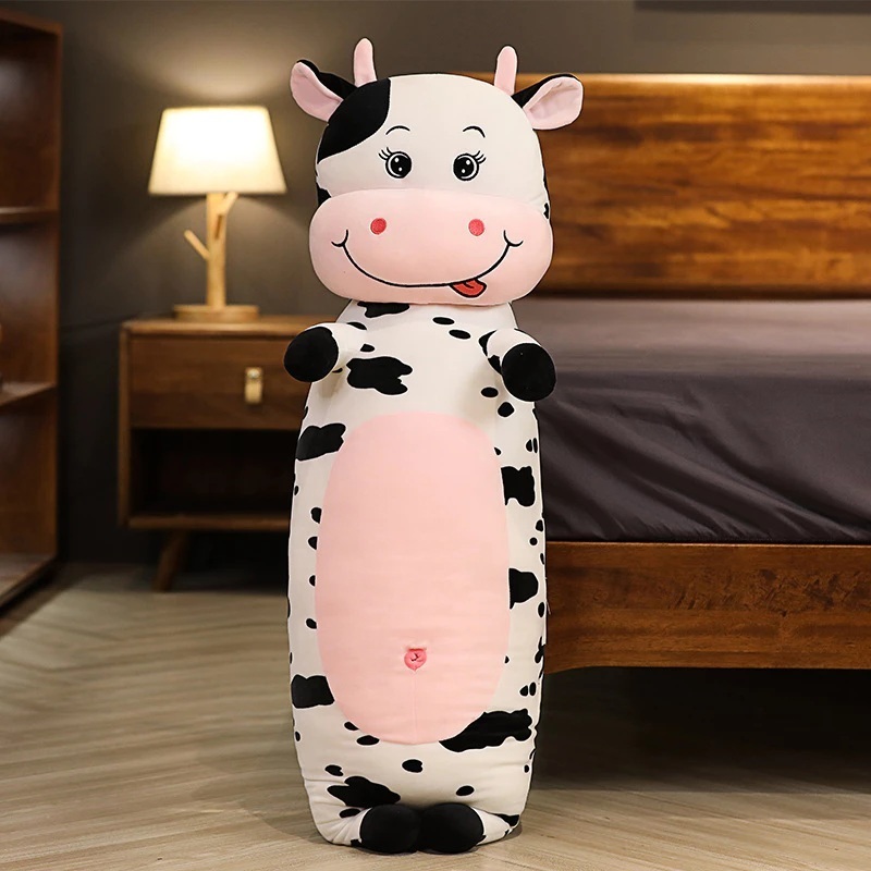 pillow toys| bantal guling karakter sapi| New Boneka Guling Sapi lucu 80cm Bahan Plush Import Guling