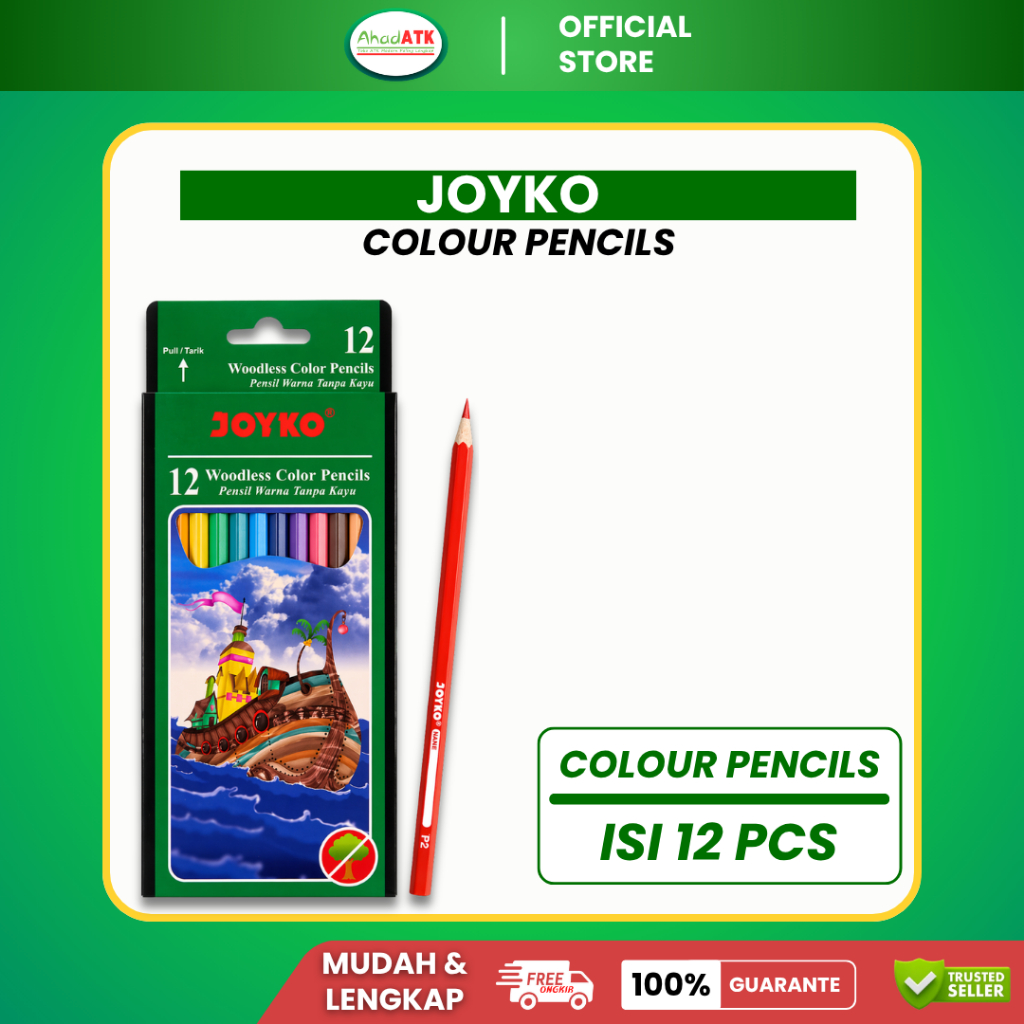 PENSIL WARNA JOYKO ISI 12 | PENSIL WARNA GAMBAR | PENSIL GAMBAR