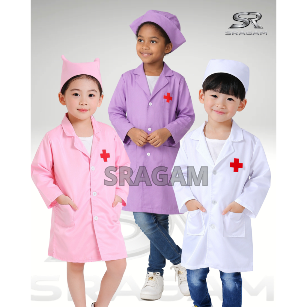 SRAGAM - Baju Profesi Anak Jas Dokter/ seragam jas dokter anak /baju jas dokter anak nyaman dipakai 