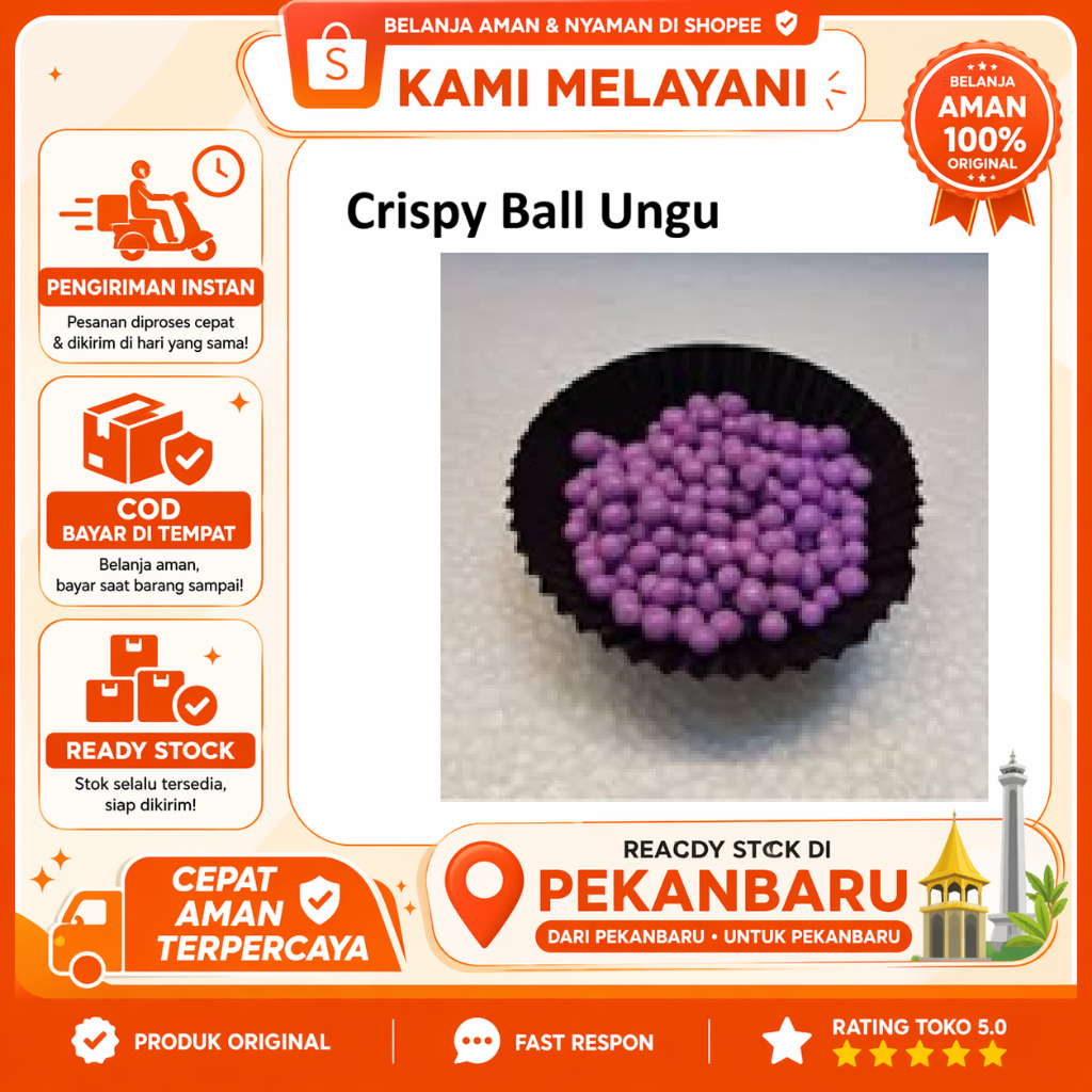 [SDW] pekanbaru/100 Gram Crispy Ball Ungu - Bahan Baking > Bahan Dekorasi Kue
