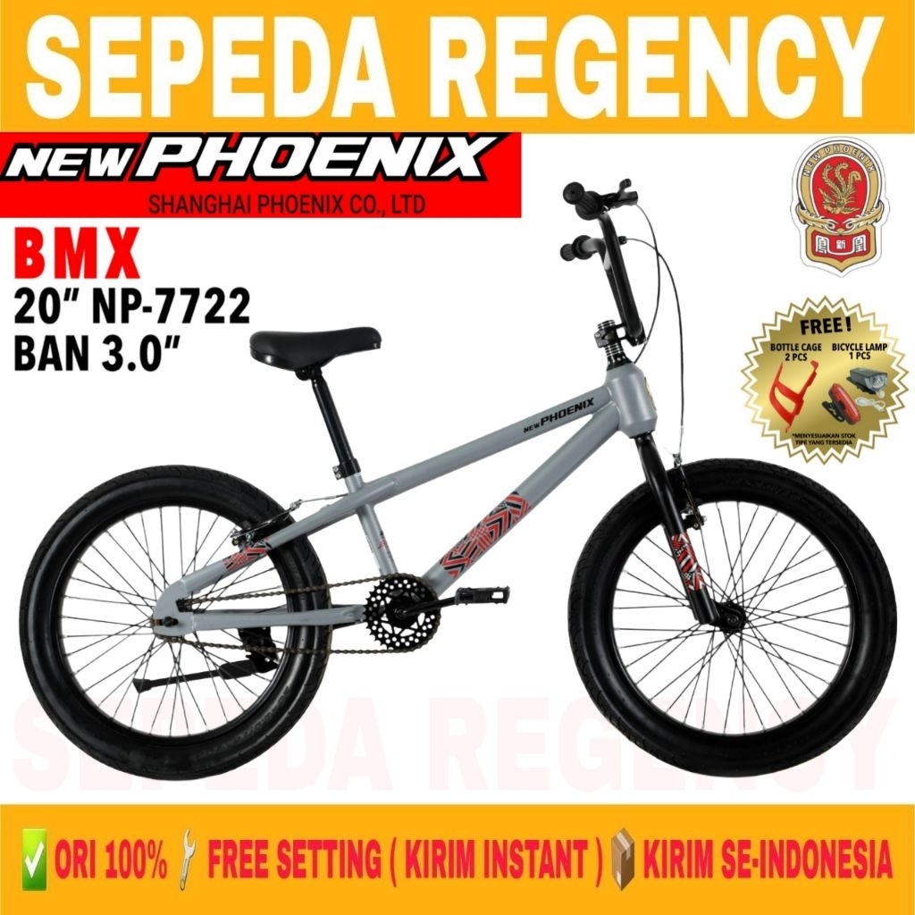 Sepeda Anak Laki BMX NEW PHOENIX NP 7722 Ukuran 20 Inch Ban Jumbo 3.0 Kids Bike