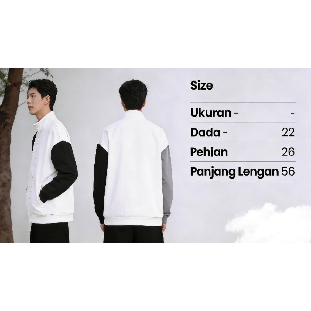 Jaket Bomber Pria Wanita Simple Keren