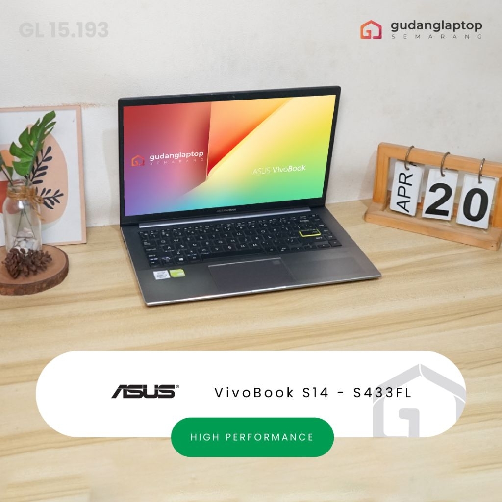 ASUS VivoBook S14 - S433FL Intel Core i7 10510U 8/512 Fingerprint, Webcam, WiFi 6, Bluetooth, Backli