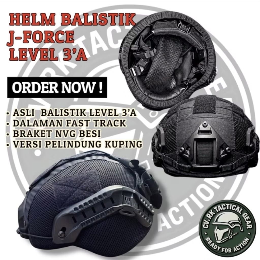 HELM BALISTIK J-FORCES LEVEL IIIA ORIGINAL - Helm Anti Peluru J-Forces Asli - TNI POLRI BRIMOB KOPAS