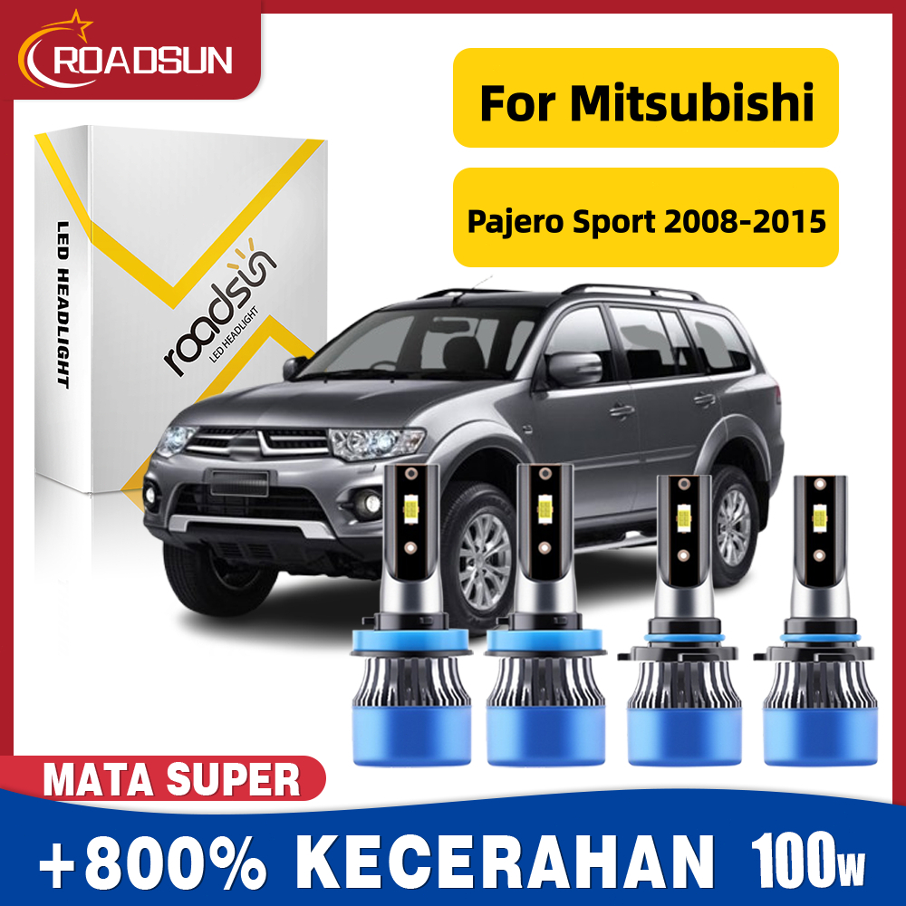 Cocok untuk Mitsubishi Pajero Sport 2008-2015 Super Terang Led Lampu Depan Mobil Bohlam High Beam Lo