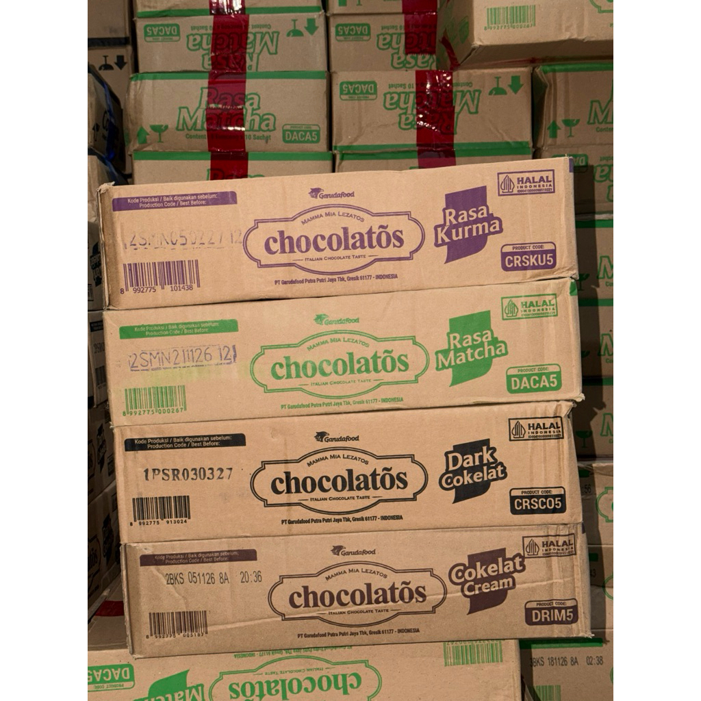 CHOCOLATOS DRINK 1 DUS/KARTON MATCHA CREAMY CHOCOLATEY KURMA CHOCOLATE BUBUK MINUMAN ECERAN GROSIR T