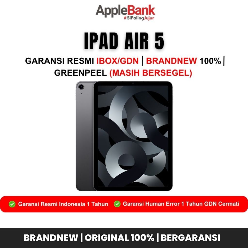iPad Air 5 M1 Chip 2022 10.9 Inch 64/256GB Wifi + Cellular Resmi iBox 1 Tahun