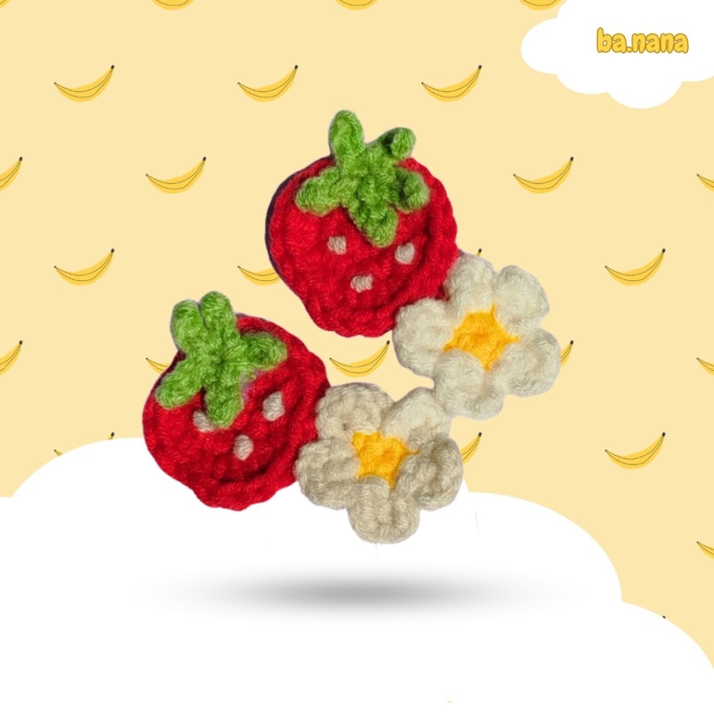 jepit rambut strawberry lucu