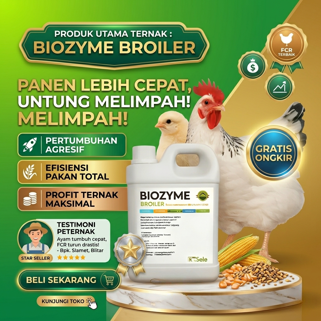 BIOZYME BROILER Vitamin Penambah Berat Penggemuk Ayam Broiler Unggas Penambah Nafsu Makan  Tingkatka