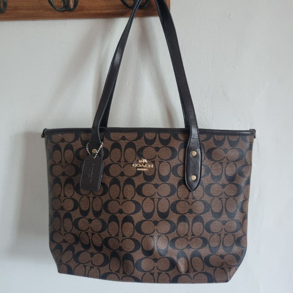 Tote bag coach kulit sapi asli PRELOVED