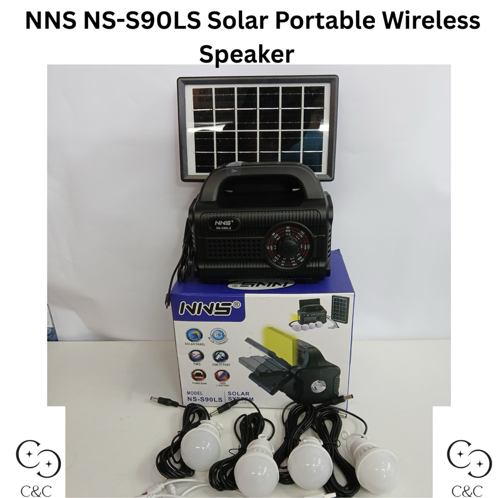 Wireless Portable Speaker Bluetooth Radio Solar NNS NS-S90LS High Quality Extra Bass