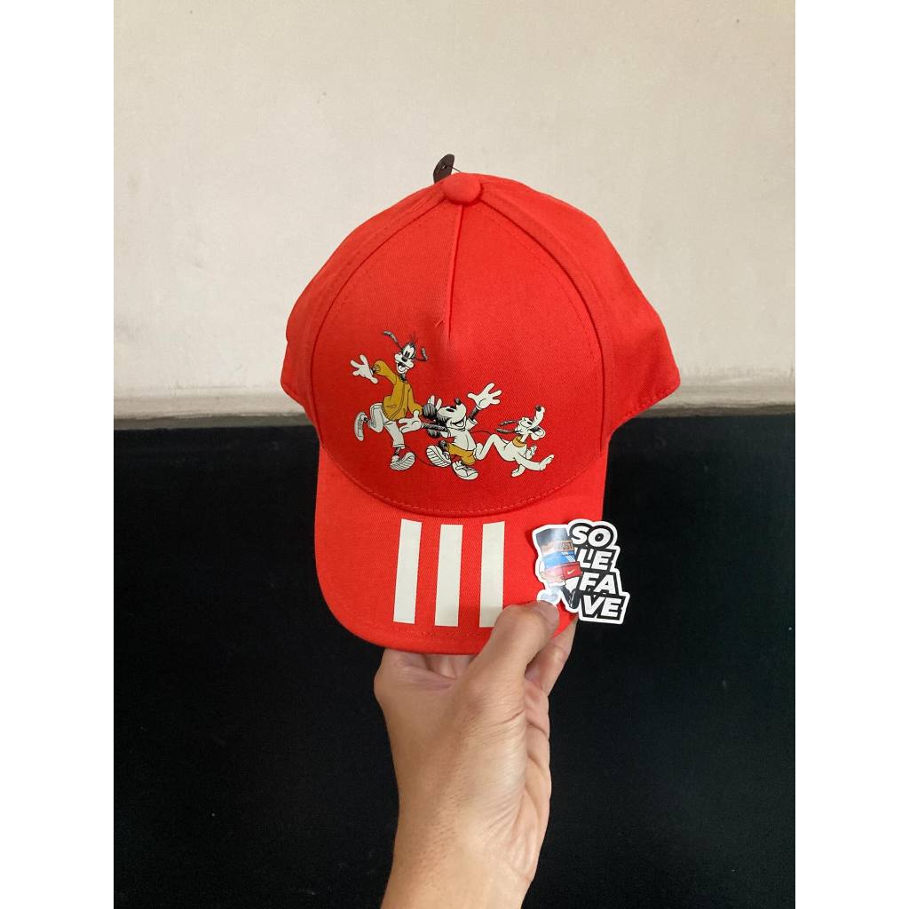 TOPI ANAK ADIDAS KIDS SPORT CAP X DISNEY MICKEY GOOFY SNAPBACK BRIGHT RED ORIGINAL NO BOX