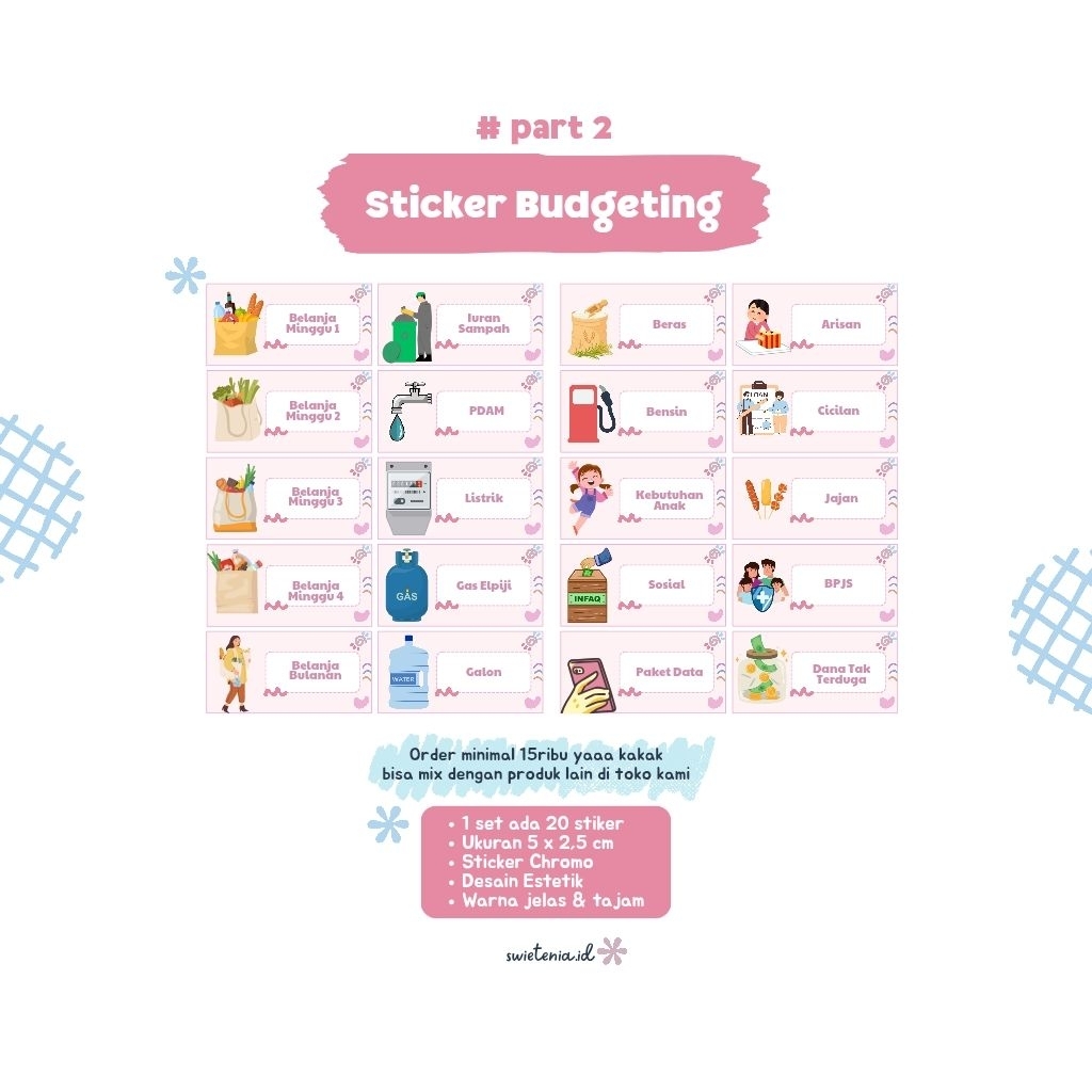Sticker Budgeting Lengkap | Sticker Budgeting Pastel | Sticker Estetik