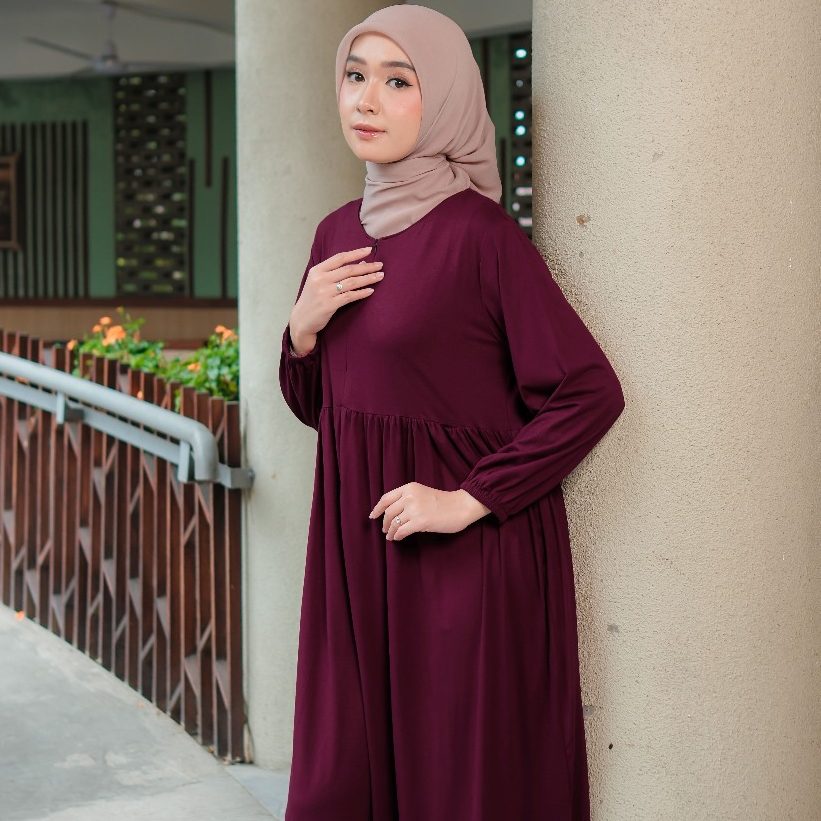Wilta - 810 Dress Busui Bumil Premium / Kaos Rayon Spandek Resleting depan