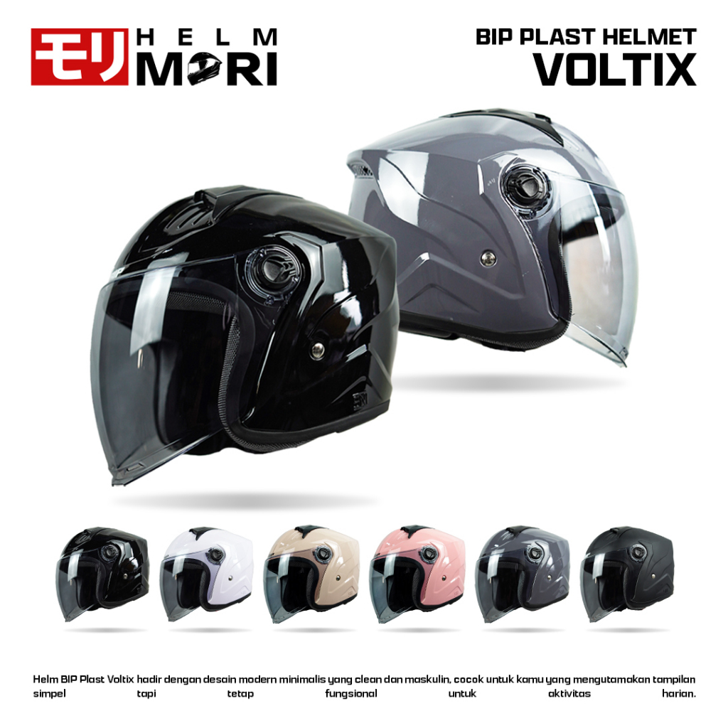 HELMMORI  Helm BIP PLAST VOLTIX Helm Half Face SNI