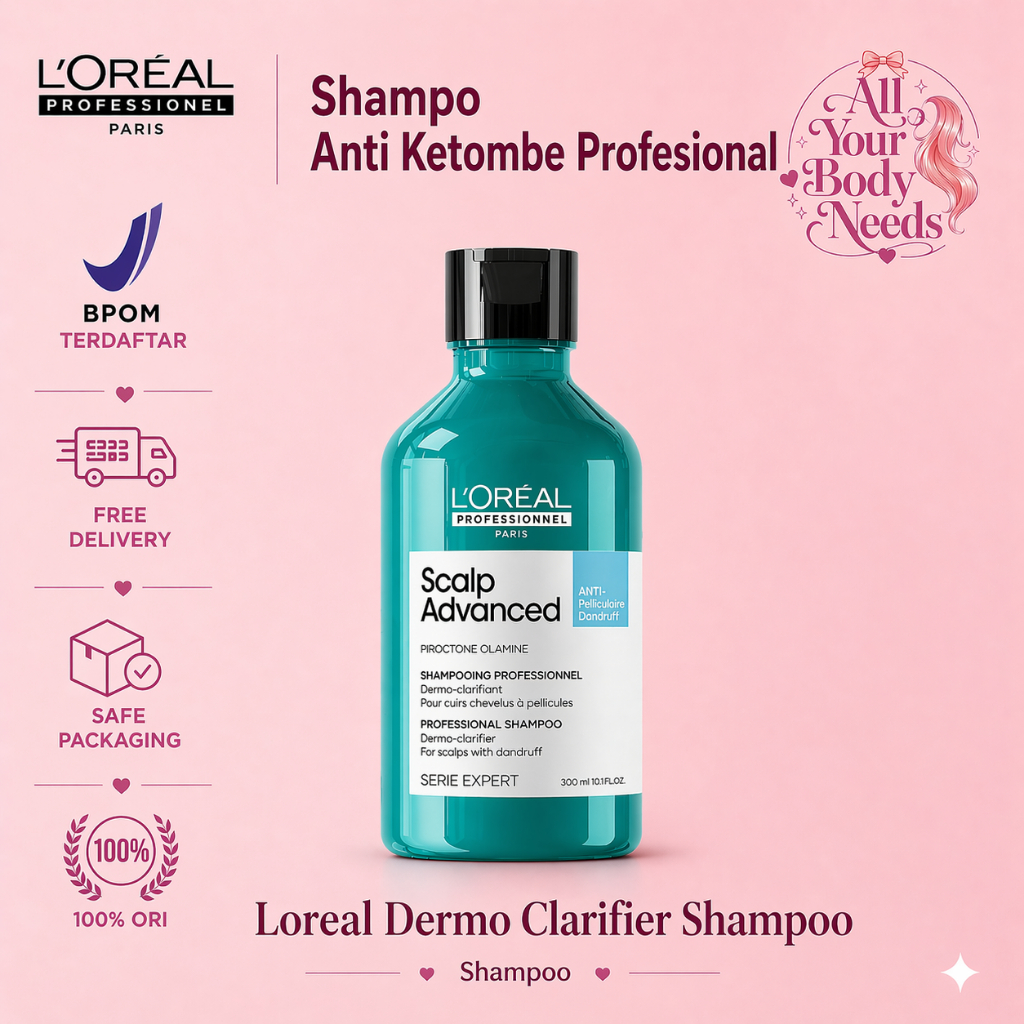 Loreal Dermo Clarifier Instant Clear Shampoo 300 ML Shampoo Anti Ketombe Perawatan Ketombe Shampoo mengatasi Ketombe