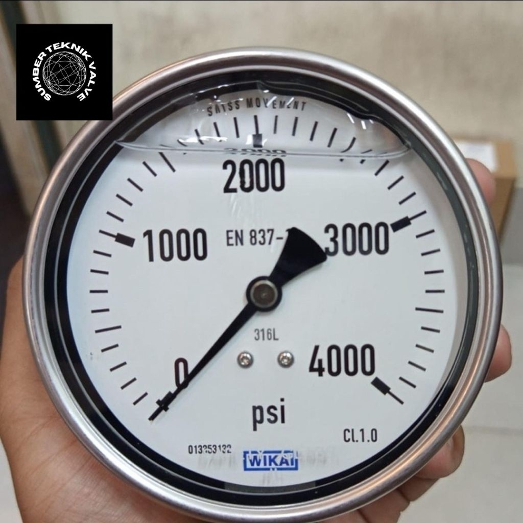 PRESSURE GAUGE WIKA 4000 psi 4" RAKET / PRESSURE GAUGE BUTTOM 4000 psi STAINLESS 4 inch WIKA
