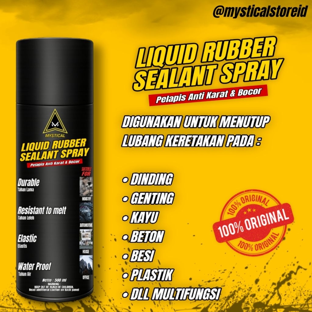 CAIRAN ANTI BOCOR WATERPROOF - RUBBER SEALANT SPRAY 500ML ORIGINAL MYSTICAL