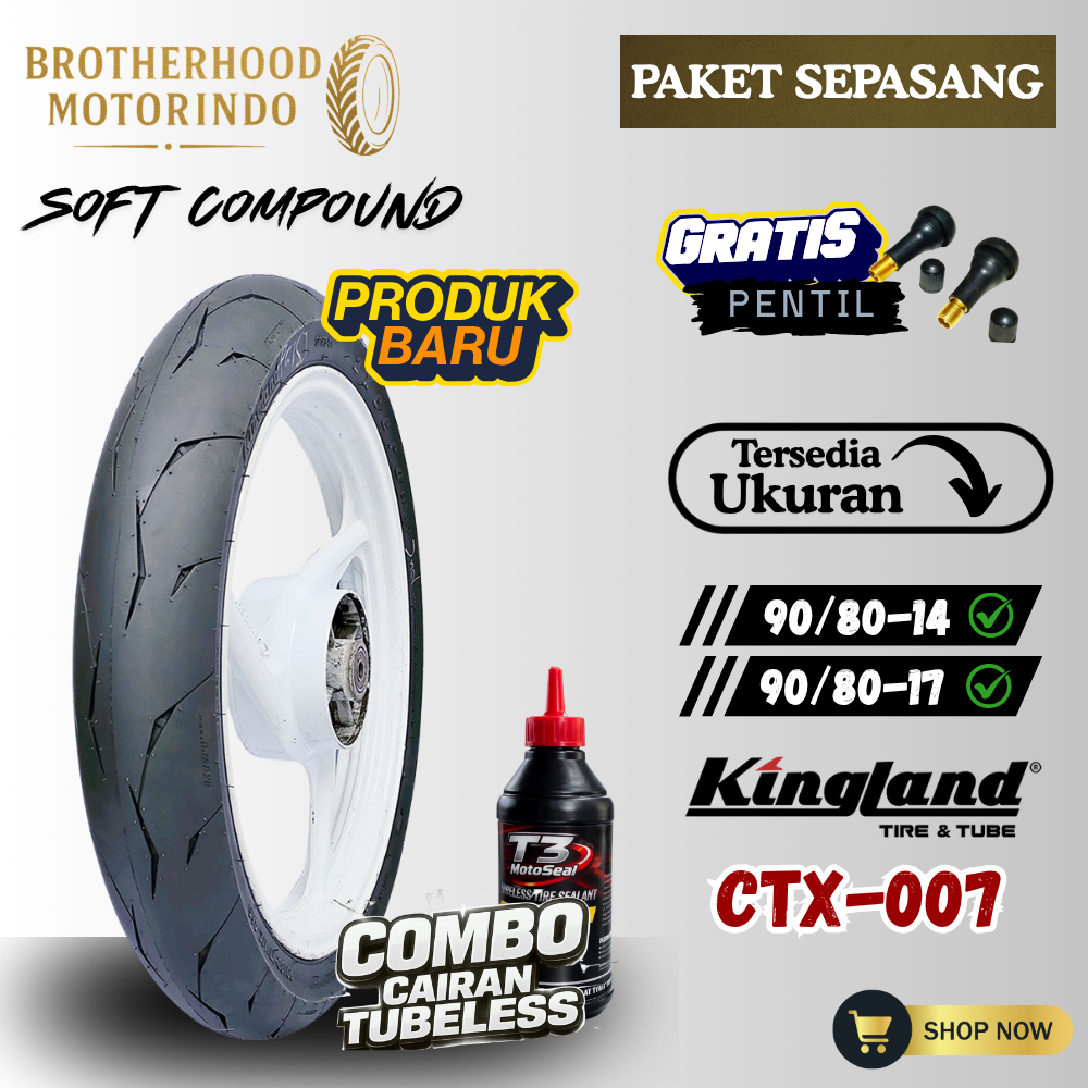 BAN KINGLAND AXCERO CTX 007 TUBELESS RING 14/17 (90/80-14 / 90/80-17) BAN RING 14 / BAN RING 17 / BA