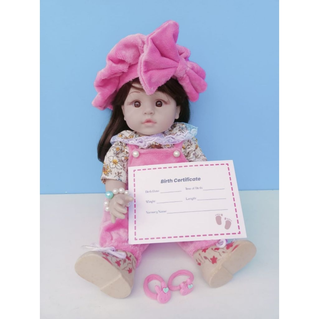 [READY] Boneka Reborn Cantik Lucu Tersenyum Menarik Full Silikon 40 Cm Lokal