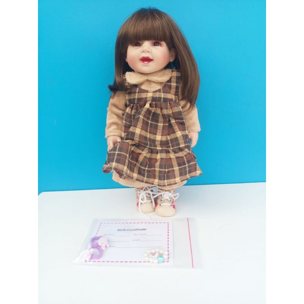 [READY] Boneka Reborn Cantik Lucu Tersenyum Menarik Full Silikon 40 Cm Lokal