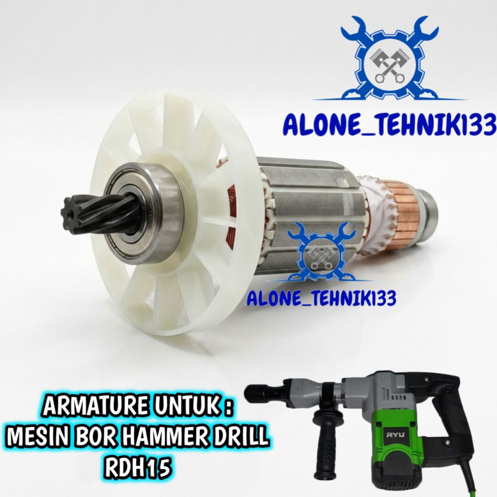 ARMATURE RYU RDH15 ANGKER MESIN BOR BOBOK JACK HAMMER DEMOLITION HAMMER RYU RDH 15 ROTOR DINAMO MESI