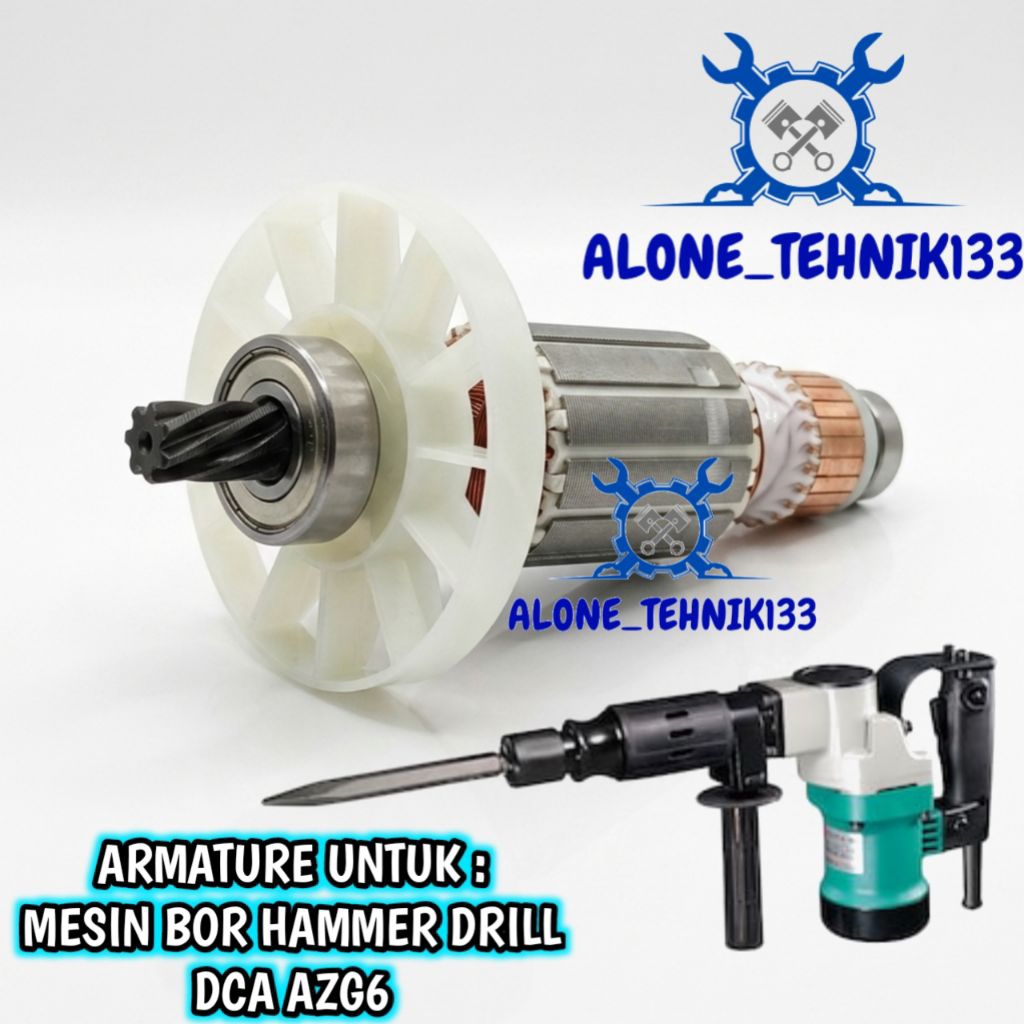 ARMATURE ANGKER MESIN BOR DEMOLITION HAMMER DCA AZG6 ANGKER MESIN BOR HAMMER DRIL AZG6 ROTOR DINAMO 