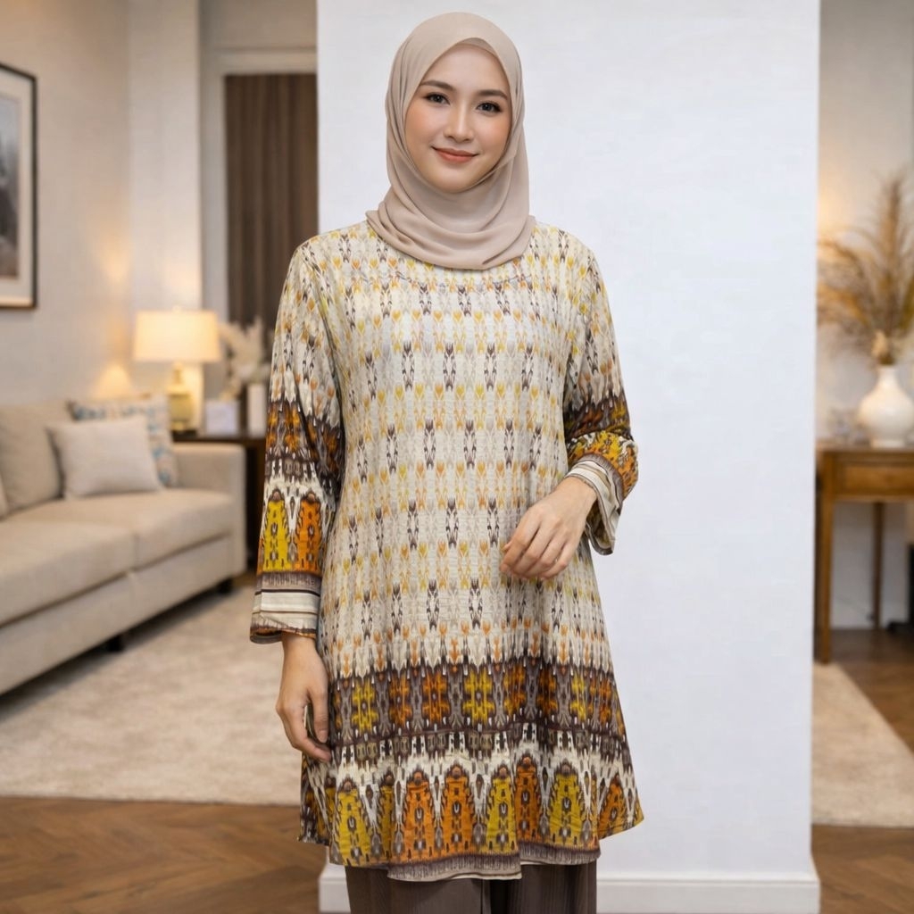 JEFIRA.COLLECTION - Tunik Calvin Jeans Motif / Bahan Adem lembut dan melar / Uk Jumbo