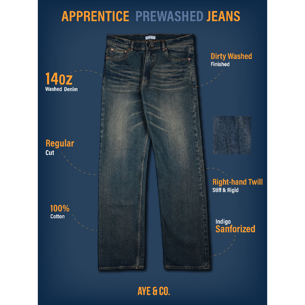 AYE & CO - Apprentice Prewashed Regular Straight Jeans